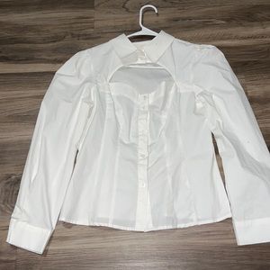 SHEIN Collared SweetHeart Neckline Blouse